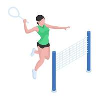 An illustration design of badminton player vector