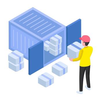 moderno diseño ilustración de envase cargando vector