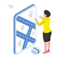 An illustration design of mobile parcel tracking vector