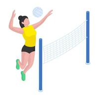 un vector diseño de vóleibol jugador