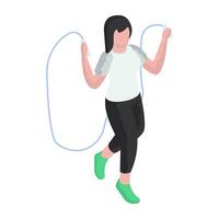 A flat design illustration of jumping rope available for instant download vector