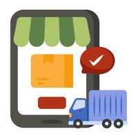 Perfect design icon of mobile cargo delivery vector