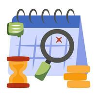 An icon design of search calendar vector