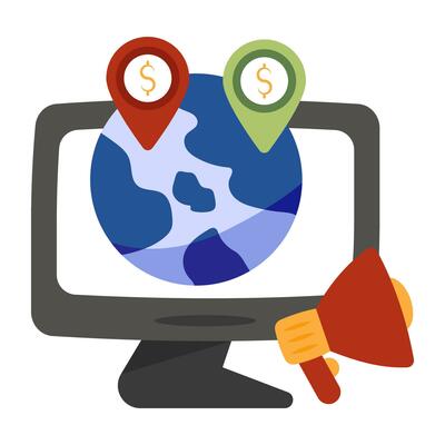 Modern design icon of global financial calculation