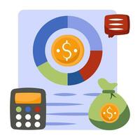 A colored design icon of financial report vector