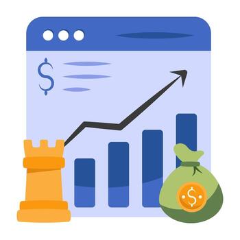 A colored design icon of web statistics vector