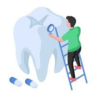 A unique design illustration of tooth checkup vector