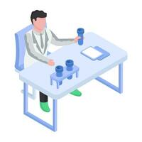 Modern design illustration of lab technician vector