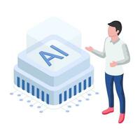 Perfect design illustration of ai processor vector