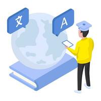 Vector design of language translator illustration