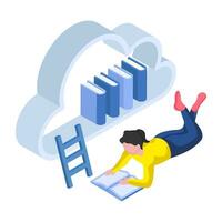 An editable design illustration of cloud library vector