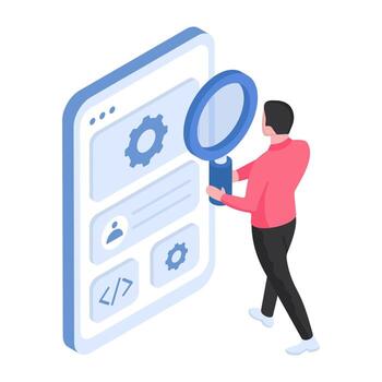 un único diseño ilustración de aplicación pruebas vector