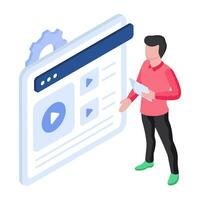 An illustration design of video website vector