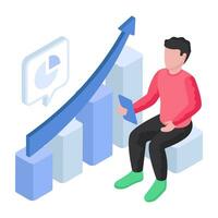 Modern design illustration of growth chart vector