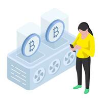 An illustration design of bitcoin technology vector