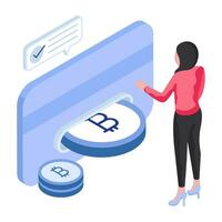 An illustration design of bitcoin card payment vector