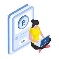 Premium download illustration of bitcoin payment vector