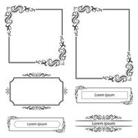 Set of Decorative vintage frames and borders. floral ornamental frame. Calligraphic frame and page decoration. Vector illustration