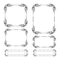 Set of Decorative vintage frames and borders. floral ornamental frame. Calligraphic frame and page decoration. Vector illustration