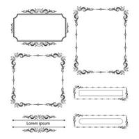 Set of Decorative vintage frames and borders. floral ornamental frame. Calligraphic frame and page decoration. Vector illustration