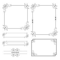 Set of Decorative vintage frames and borders. floral ornamental frame. Calligraphic frame and page decoration. Vector illustration