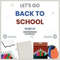 Back to school vector design. Back to school text in chalkboard element with light bulb and pen educational elements. Vector illustration back to school concept.