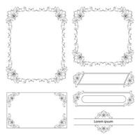 Set of Decorative vintage frames and borders. floral ornamental frame. Calligraphic frame and page decoration. Vector illustration