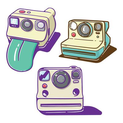 illustration cartoon camera polaroid good for sticker