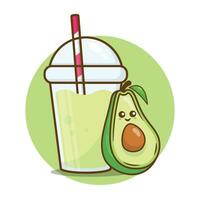 ilustración vector conjunto de clasificado Fruta jugos en vaso con aguacate