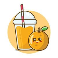 ilustración vector conjunto de clasificado Fruta jugos en vaso con naranja