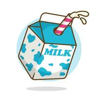 Illustration vector milk box flat design