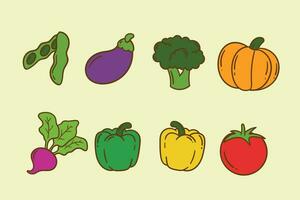 Vector vegetable set collection flat design