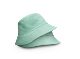Two green bucket hats Isolated  PNG transparent