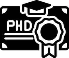 solid icon for phd vector