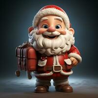 3d cartoon of a santa claus photo