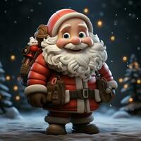 3d cartoon of a santa claus photo