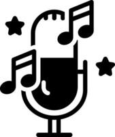 sólido icono para canto vector