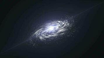 tournant galaxie animation Animé astronomique illustration de une galaxie avec une nébuleuse et étoiles video