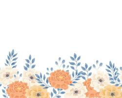 Vintage Dusty Rose and Anemone Hand Drawn Flower  Seamless Background vector