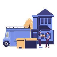 moving and transporting item service flat style illustration vector design