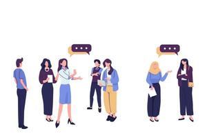 meeting opinion, conversation, meeting, discussing flat style illustration vector design