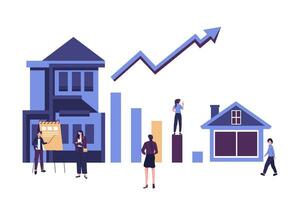 real estate market growth, real estate business concept flat style illustration design vector