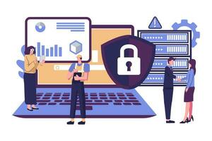 General rules for data protection GDPR, control over data personal flat vector illustration