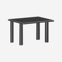 mesa, mueble icono vector en plano estilo aislado