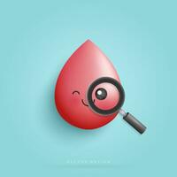 Cartoon healthy and strong Blood character concept. funny cute smiling happy lungs for medical apps and websites. vector design