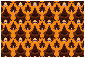 Halloween Witch Head Pattern Background png