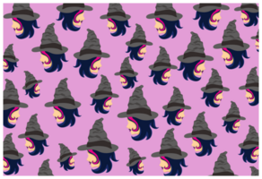 Halloween Witch Head Pattern Background png