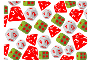 Various Types of Dice Pattern Background png