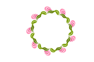 Flower Circle Ornament Border With Transparent Background png