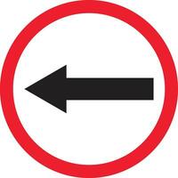Go to the left traffic sign . Go left side only sign vector